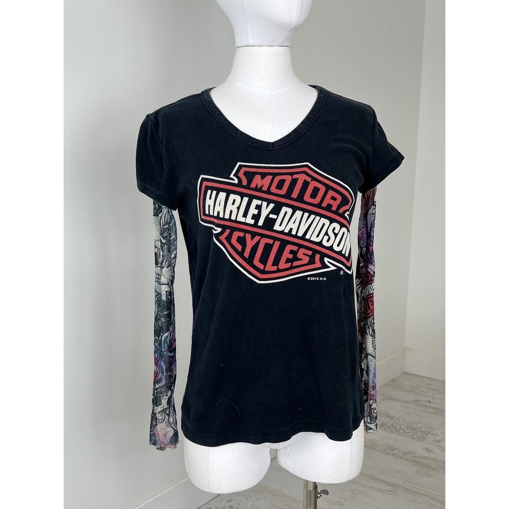 Harley Davidson Women's Long Micromesh Sleeve Tee Size M